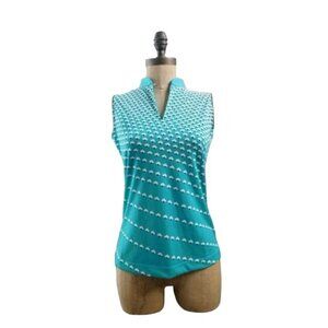 Tail Size XS Stand Collared Print Sleeveless Golf Tennis Shirt Top Active